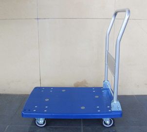 chariot en plastique mobile à la plate-forme 300kg avec le panneau en plastique bleu, bleu/gris