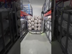 Système de stockage de rouleaux de tissu pour espaces moyens et petits avec fonctionnement AGV