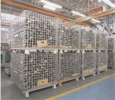 acheter Les récipients pliants pliables lourds W47 » X D39 » X H35 » de fil dans le plat de zinc finit fabrication en ligne