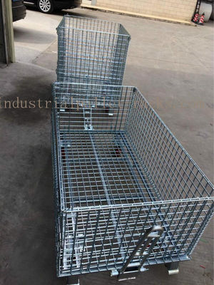 acheter Cage pliante galvanisée adaptée aux besoins du client de fil Conveyable avec l'épaisseur des roulettes 6mm fabrication en ligne