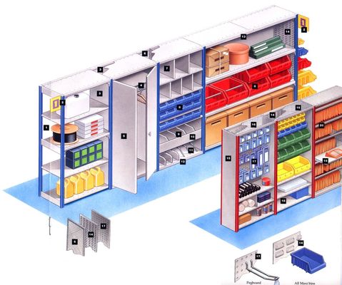 acheter Rayonnage de faible puissance de petit stockage industriel de pièces avec galvanisé fini fabrication en ligne