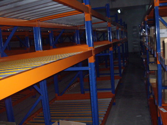 acheter Défilement ligne par ligne bleu/orange de flux des palettes, stockage industriel à haute densité rayonne fabrication en ligne
