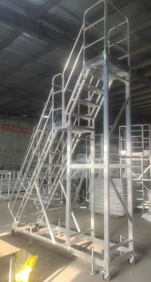 Échelle d'aluminium légère de 4 m de hauteur à deux niveaux facile à déplacer pour l'utilisation de rayonnages d'entrepôt
