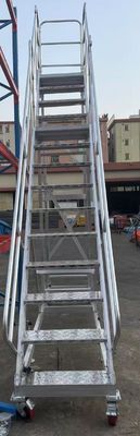 Échelle d'aluminium légère de 4 m de hauteur à deux niveaux facile à déplacer pour l'utilisation de rayonnages d'entrepôt