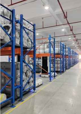 Système de stockage de rouleaux de tissu personnalisable avec fonctionnement par chariot élévateur ou AGV pour les entrepôts de taille moyenne et petite